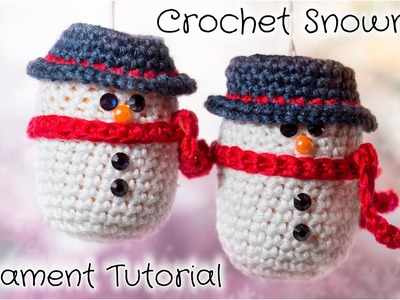 Crochet Snowman Christmas Ornament Tutorial