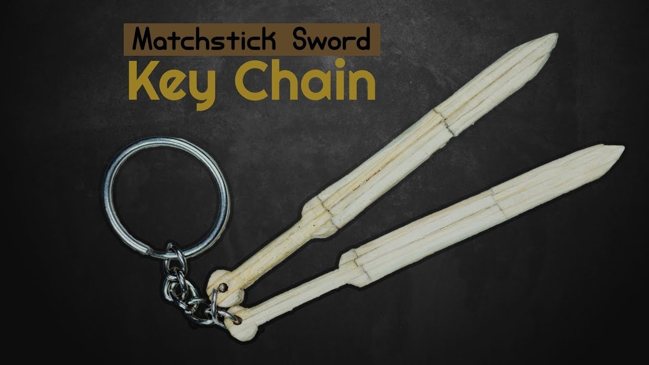 DIY Crafts: How To Make A Keychain || Matchstick Art: John Snow's Sword as Key Chain.Key Ring | F8ik
