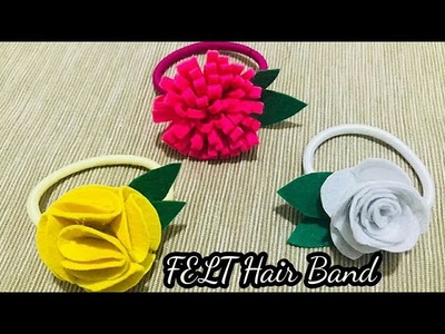 DIY- Felt Flowers Hair Band for kids. how to make felt flowers.Easy and Simple hair accessories