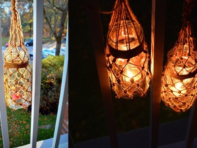 DIY FISHNET JUTE TWINE & GLASS LAMP