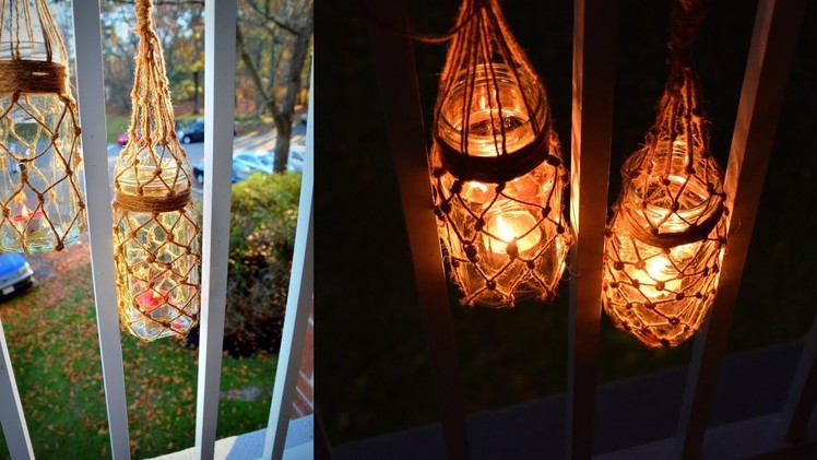 DIY FISHNET JUTE TWINE & GLASS LAMP