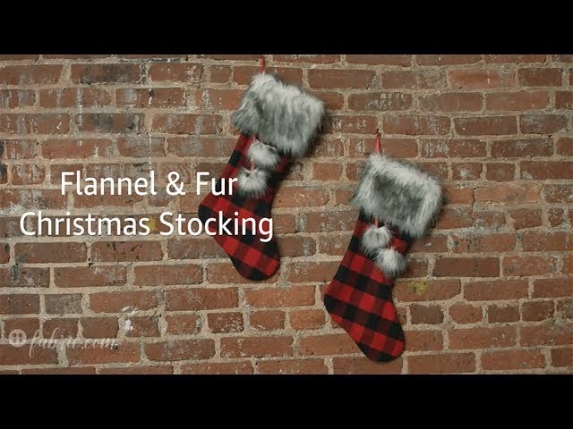 DIY Flannel and Fur Christmas Stockings (Free Pattern!)