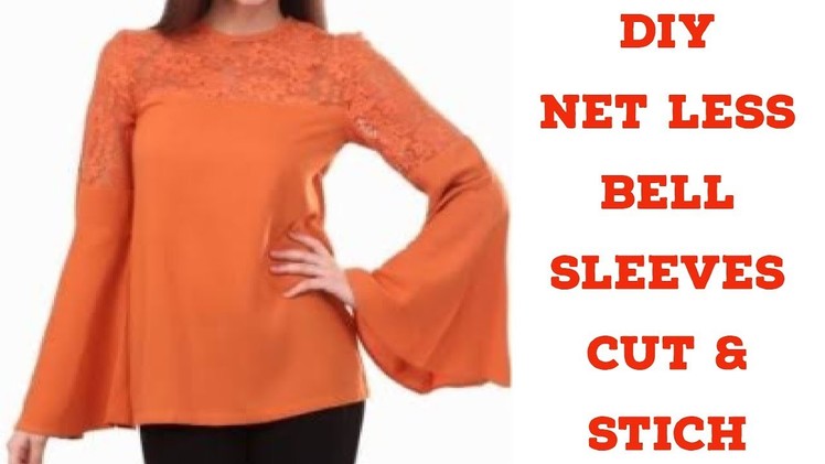 Diy Net Less Bell Sleeves Cutting &  Stitching | Easy Method