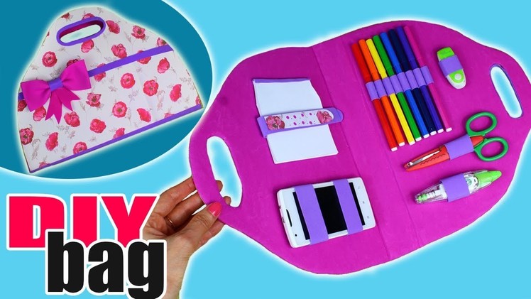 DIY ORGANIZER BAG TUTORIAL FROM CARDBOARD EASY CUTE ORGANIZER FROM SCRATCH