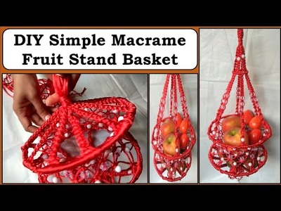 DIY Simple Macrame Fruit Stand | Fruit Basket | simple & easy tutorial. ????????????