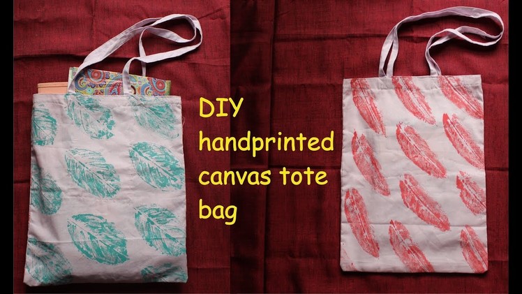 DIY TOTE BAG.How to make canvas tote bag.leaf print tote bag tutorial you need to try now. _ DIY
