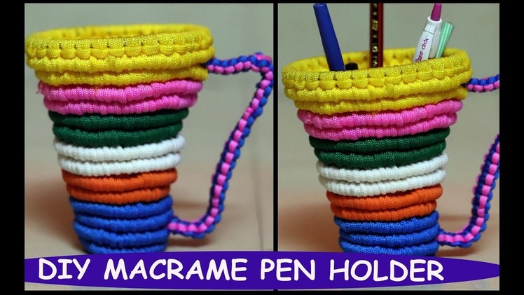 Easy DIY Macrame Pen Holder Tutorial | Waste Material Macrame
