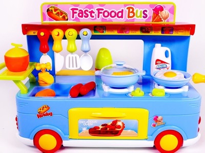 Fast Food Truck for Kids Cooking Kitchen Toy Playset for Kids