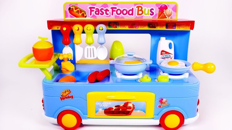 Fast Food Truck for Kids Cooking Kitchen Toy Playset for Kids