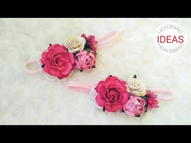 Flower Headband Ideas With Paper Flowers and Lace | DIY by Elysia Handmade