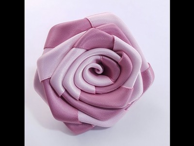 How to make 2 tone ribbon rose, DIY satin ribbon rose, ribbon roses tutorial
