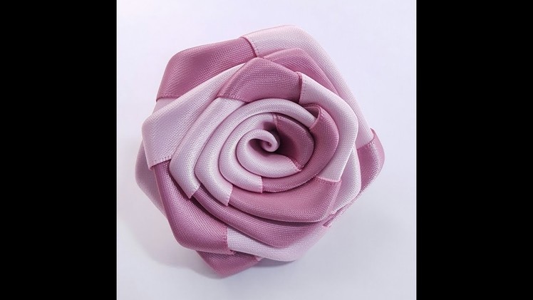 How to make 2 tone ribbon rose, DIY satin ribbon rose, ribbon roses tutorial