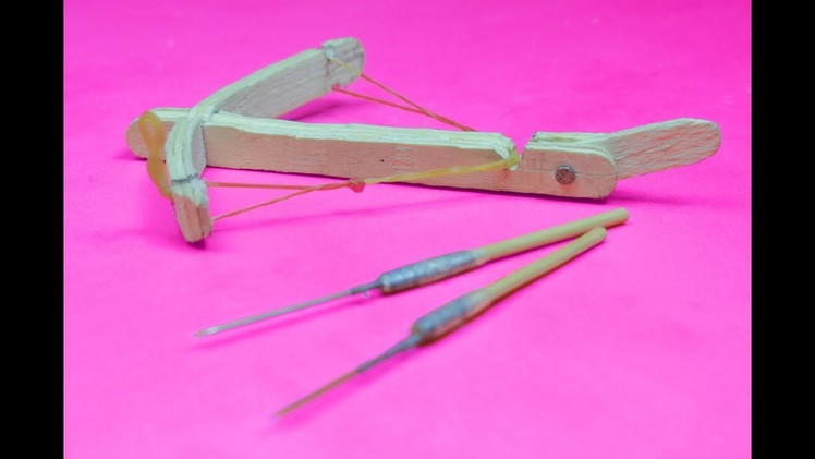 How to make a CROSSBOW from Popsicle sticks How to Make a Mini Crossbow Assassin's Micro Crossbow