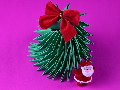 How to make Christmas tree of paper easy ☃ 3D origami tutorial DIY