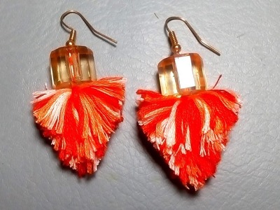 How to make embroidery thread Tassel earrings. Tassel earrings. DIY. jewellery making ideas