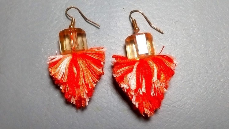 How to make embroidery thread Tassel earrings. Tassel earrings. DIY. jewellery making ideas