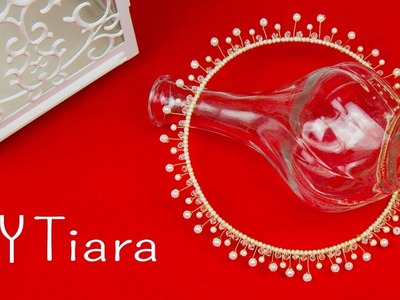 How to make  Pearl crystal Tiara | DIY  Bridal tiara | Hair accessories | Beads art