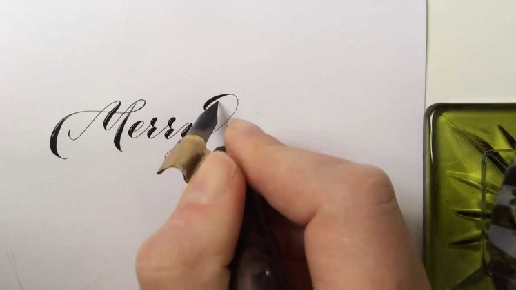 IStillLoveCalligraphy.com Merry Christmas! Calligraphy, sumi ink with vintage Esterbrook 357 nib.