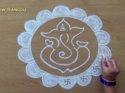 Latest Ganesh Chaturthi rangoli designs | Vinayagar Chaturthi kolam art designs | Muggulu