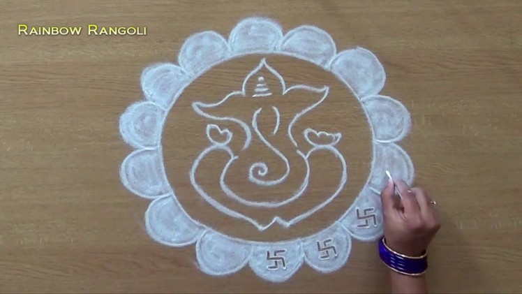Latest Ganesh Chaturthi rangoli designs | Vinayagar Chaturthi kolam art designs | Muggulu