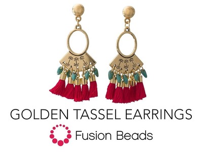 Learn How to create the Golden Tassel Earrings by Fusion Beads