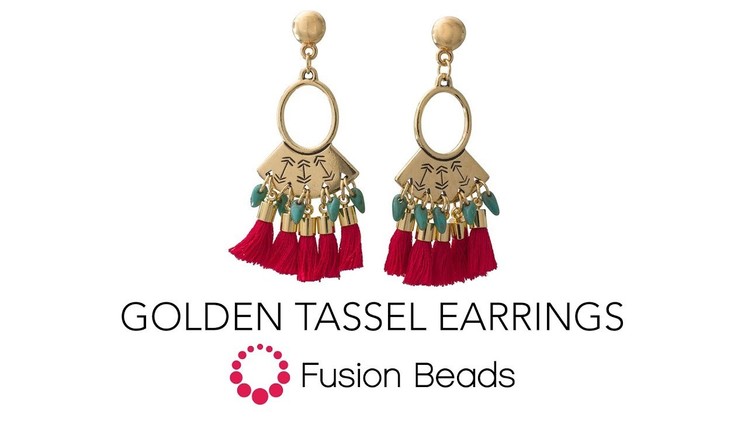 Learn How to create the Golden Tassel Earrings by Fusion Beads