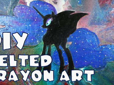 Melted Crayon Art Tutorial - DIY MLP Nightmare Moon Painting
