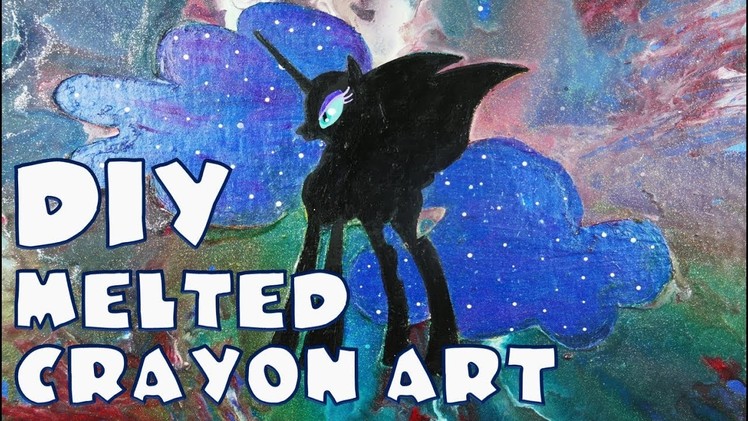 Melted Crayon Art Tutorial - DIY MLP Nightmare Moon Painting