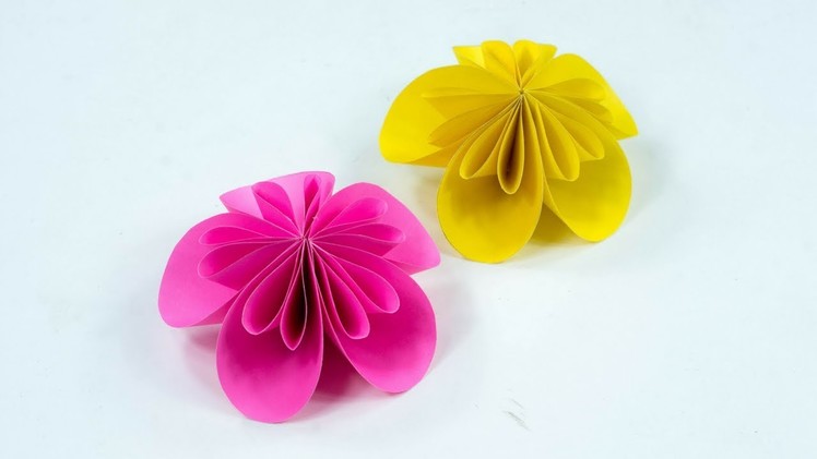 Paper Flower - How To Make Paper Flower - Easy Flower for beginners - DIY - Try At Home (Tutorial)