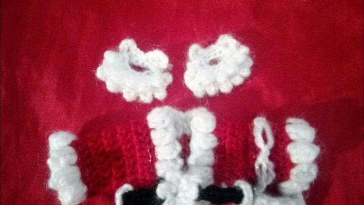 Santa beard & mustache– crochet santa christmas dress ( 3 -- 4 no.) part 2