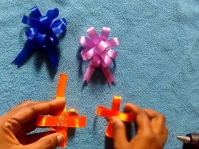 Satin ribbon bow for gift wrap