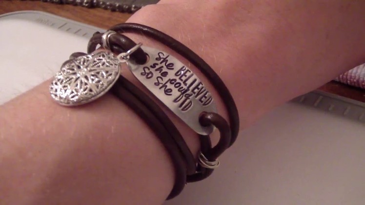 She Believed She Could Leather Wrap Diffuser Bracelet
