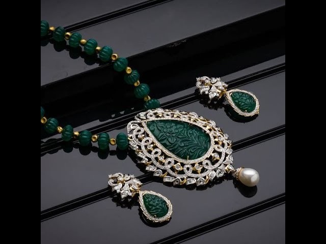 South Indian Ruby Emerald Beads Necklace Sets