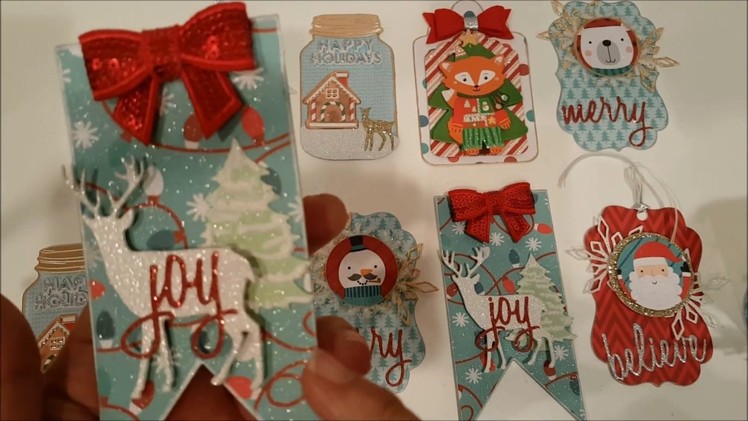 TBT Christmas Tags plus Altered Crystal Light Container by Rosa Gomez