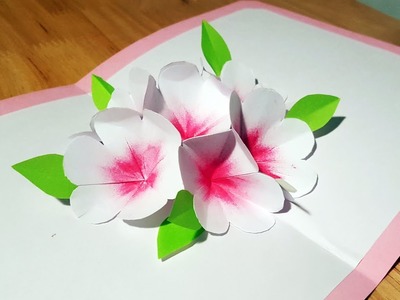 2018 DIY 3D Cherry Blossom Flower Pop up card -  Valentines Card Tutorial - Handmade Craft