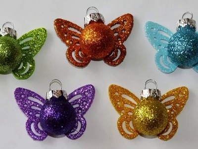 Christmas craft ideas.Butterfly baubles