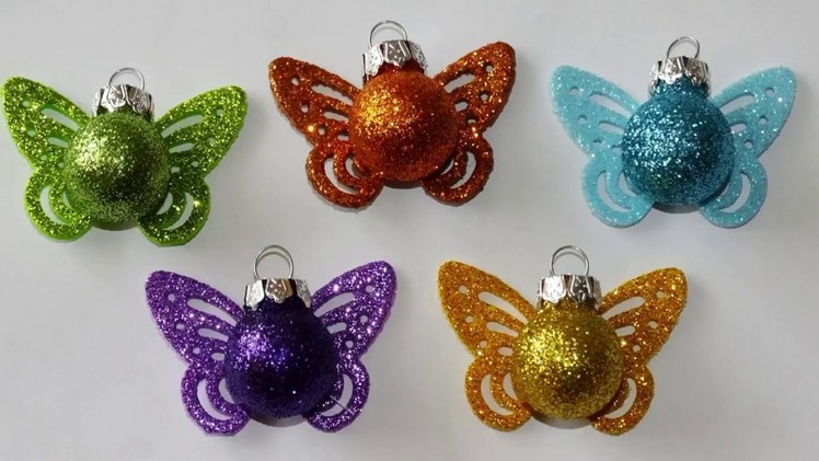 Christmas craft ideas.Butterfly baubles