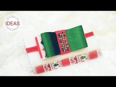 Christmas Eve Headband Ideas : Grosgrain Ribbon Headband With Christmas Ornament Print | DIY
