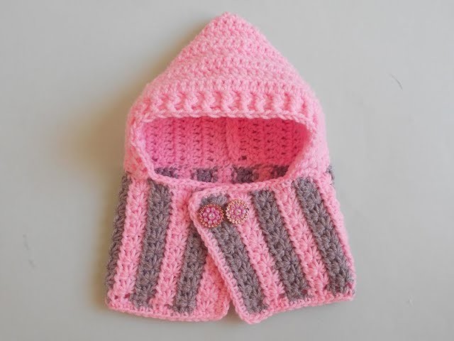 Crochet baby hooded cowl tutorial