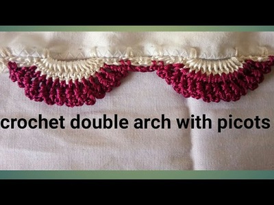 Crochet double arch Saree kuchu. Saree tassel. edging with picots by Nidhi fashions