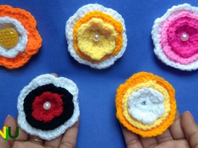 Crochet flower for Cap | Girls frock | Flower bouquet