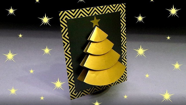 DIY 3D Christmas Tree Card | Very Easy | How to make | Handmade Christmas card making idea