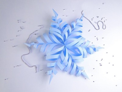 DIY 3D Paper Snowflake for Christmas |  How to make 3d paper Snowflakes - Step by step tutorial