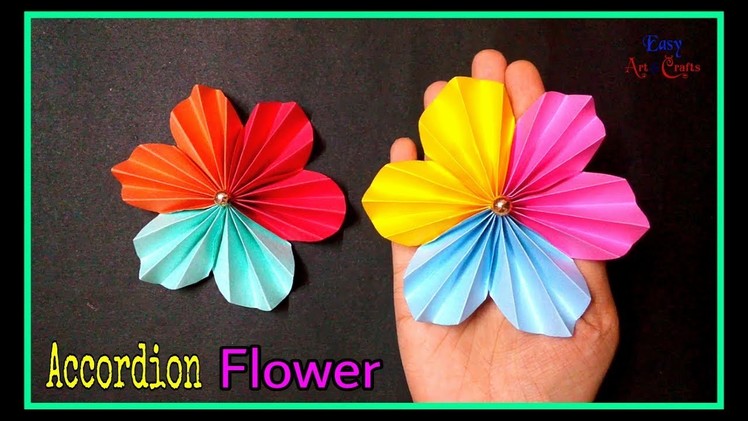 DIY Accordion Flower - Easy Flower Making - Paper Craft - Easy Art & CRAFTS