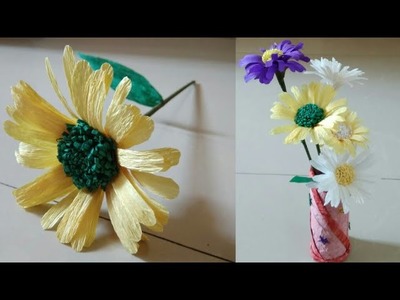 DIY Aster Crepe Paper Flowers|Aster Flowers|How to make crepe Paper Flowers|Making Paper Flower