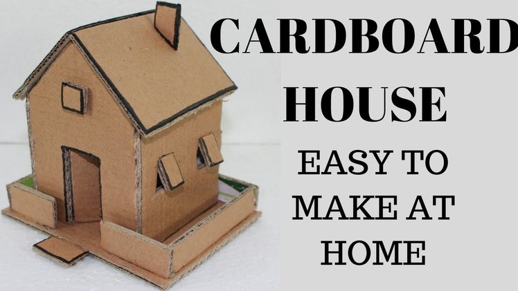 Diy cardboard house - how to make small cardboard house ||  origami house . school project