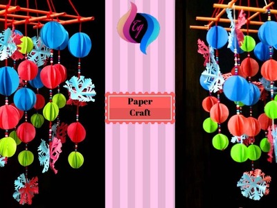 DIY christmas decoration - How to make wind chimes out of paper - Easy paper christmas decorations