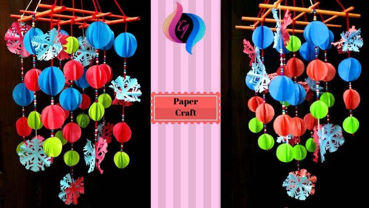 DIY christmas decoration - How to make wind chimes out of paper - Easy paper christmas decorations