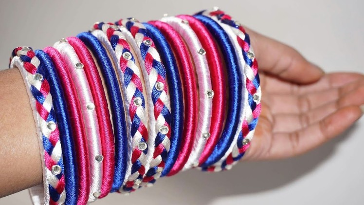 DIY CRAFTS | How to Make Silk Thread Braid Bangle | Braid Design | Girlish Look | ARZOO VLOGS