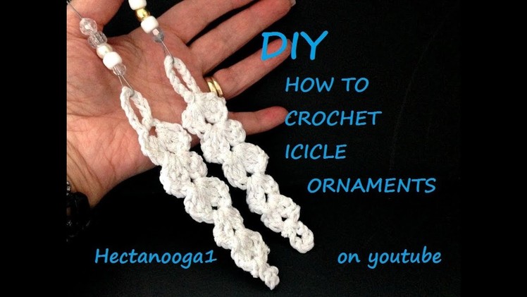 Diy, CROCHET ICICLE pattern, Christmas Ornament, and how to stiffen crochet, holiday decorations